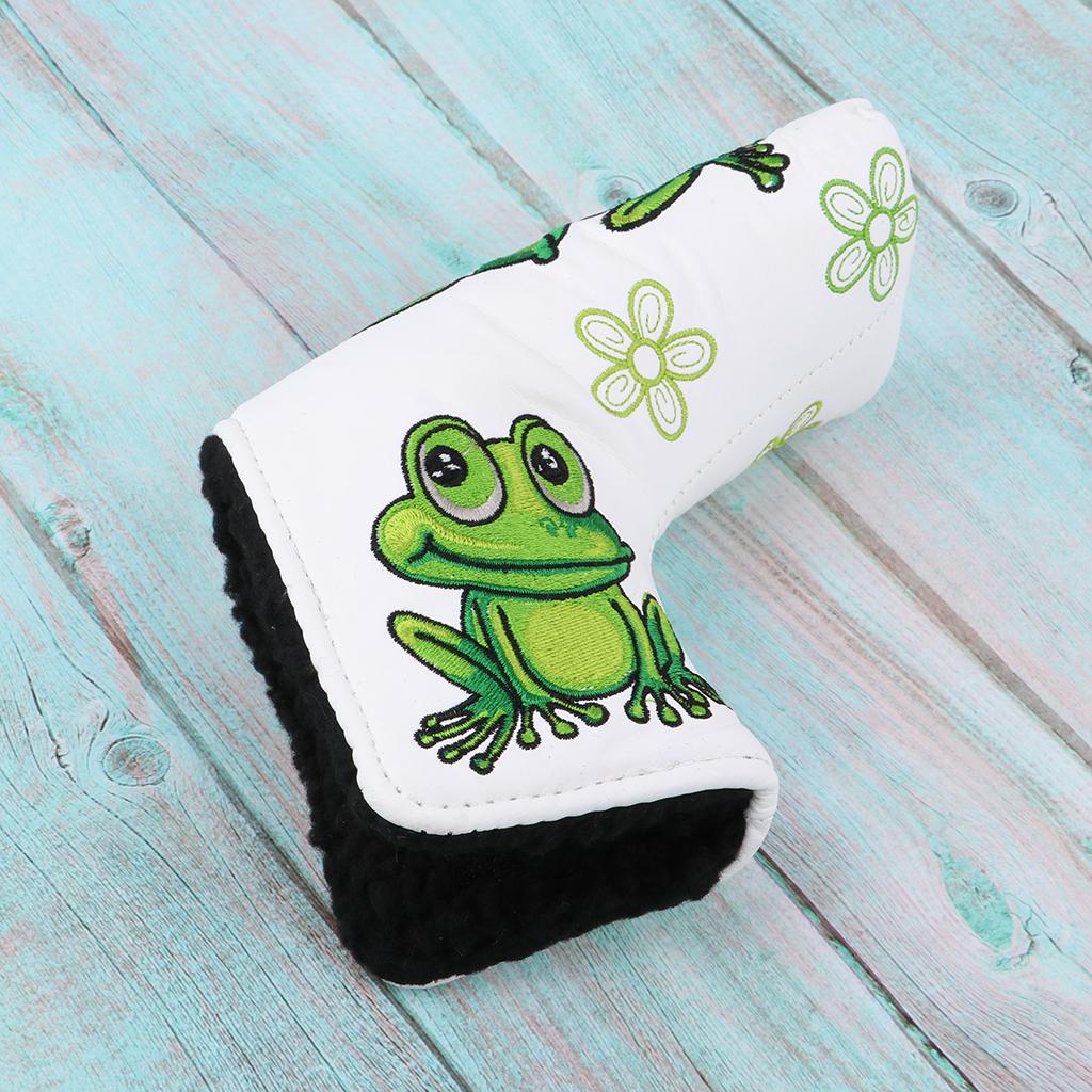Golf Putter Cover Frog Pattern  Center Putter PU Head Protector