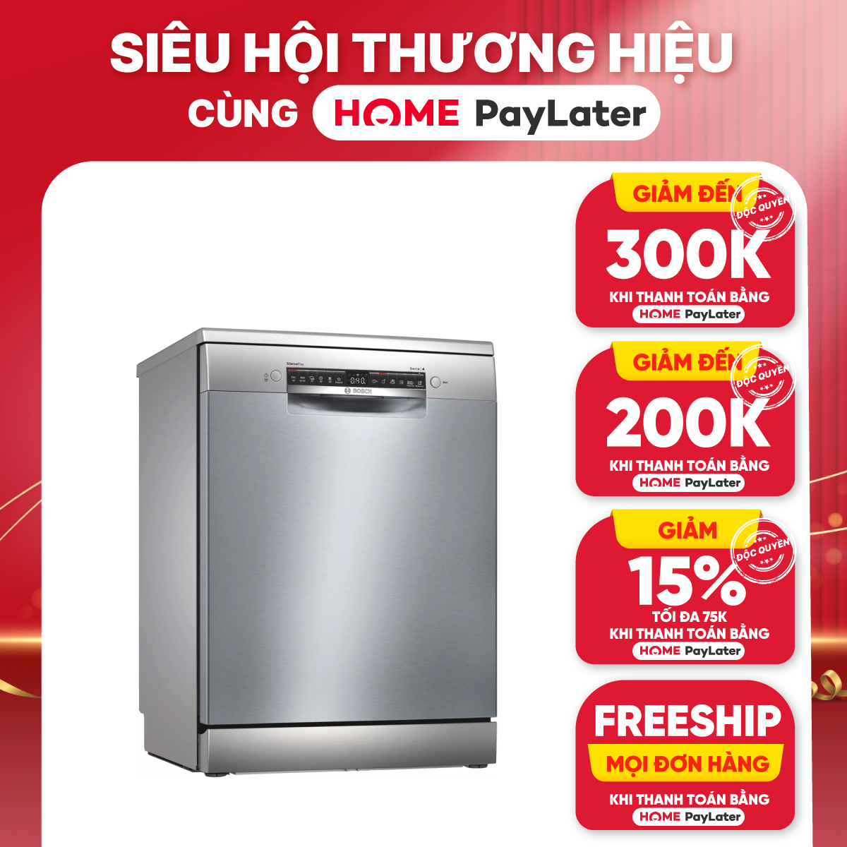 Máy Rửa Bát Bosch SMS4ECI14E Sang Trọng và Hiện Đại - Hàng Nhập Khẩu Chính Hãng