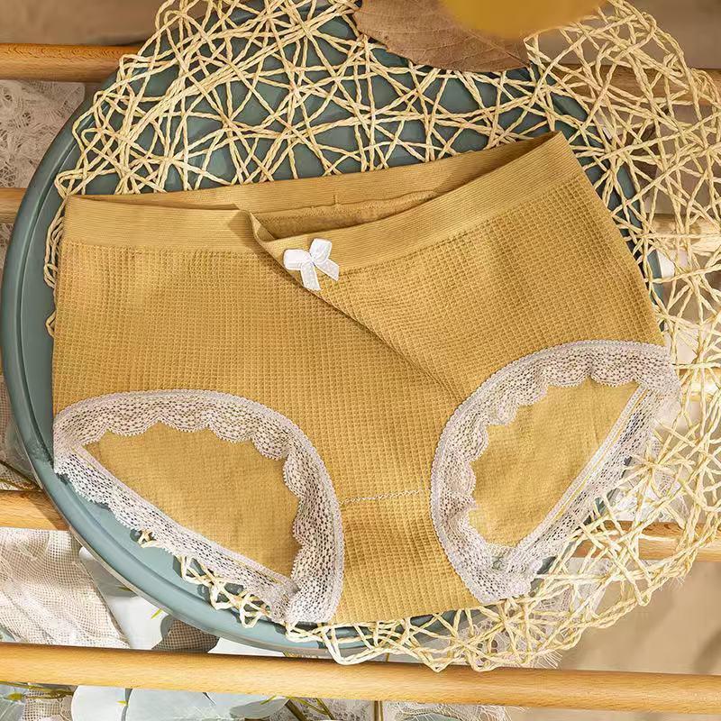 Set 10 quần lót nữ cotton viền ren kháng khuẩn nhiều màu QLN38