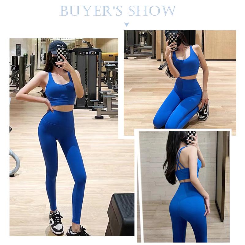 2023 Leggings Yoga mới quần áo thể thao quần liền mạch thể thao nữ tập thể dục quần áo tập thể dục quần áo thể thao mặc quần áo thể thao Color: Grey Purple Size: S