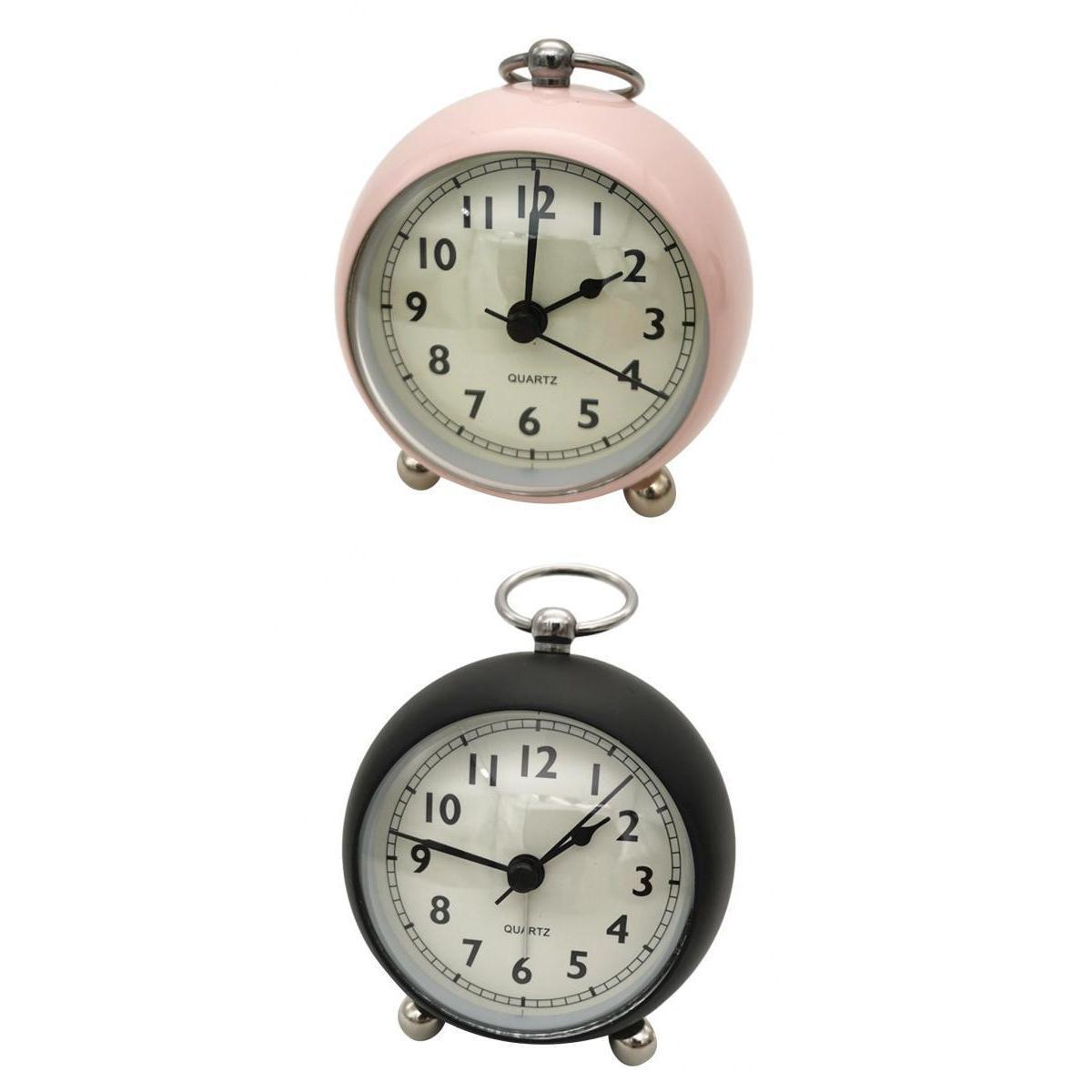 2Pcs Silent Bedside quartz clock Table Alarm Clock