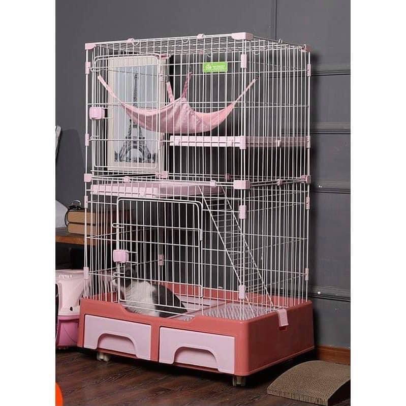 Lồng mèo cao cấp 3 tầng có khay đựng cát