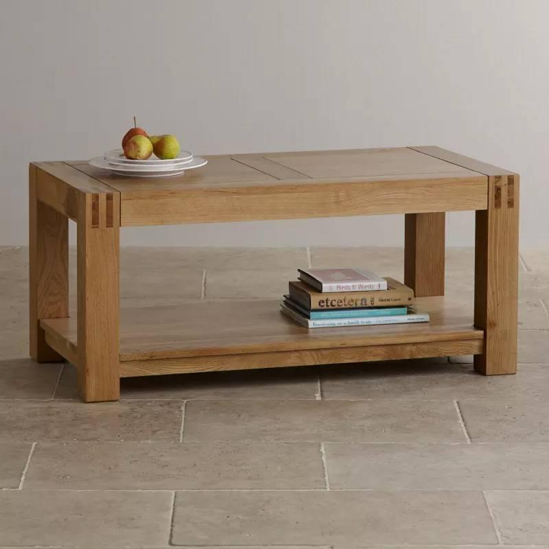 Bàn trà sofa mặt gỗ 2 tầng IBIE Alto gỗ sồi màu tự nhiên