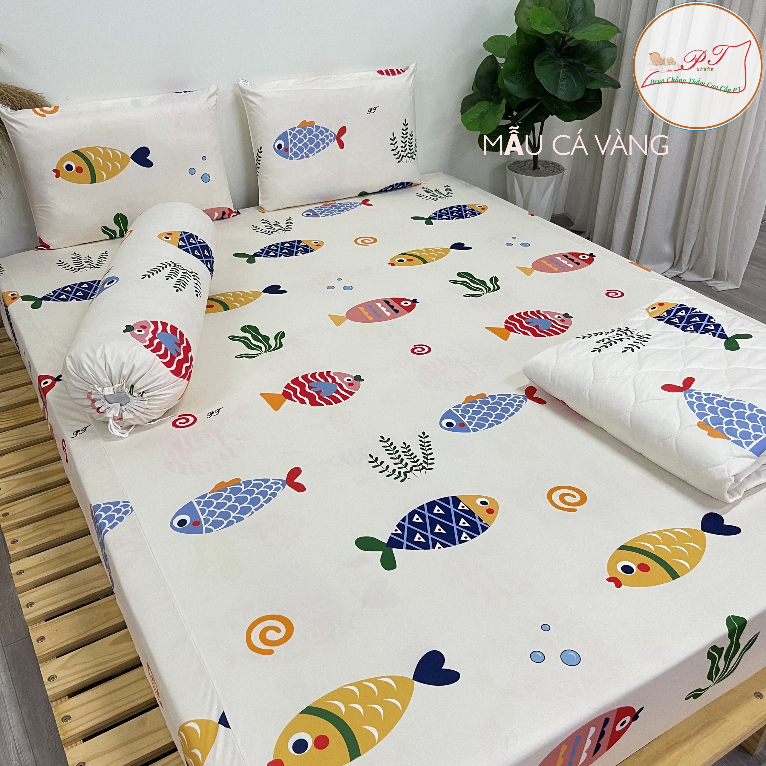 Ga Chống Thấm Cao Cấp PT Mẫu Họa Tiết Cá Vàng