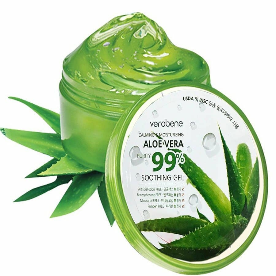 Gel lô hội dưỡng da chống khô nẻ cho da Verobene 99% Smothing Gel hàn quốc (300ml )Kèm dán mi