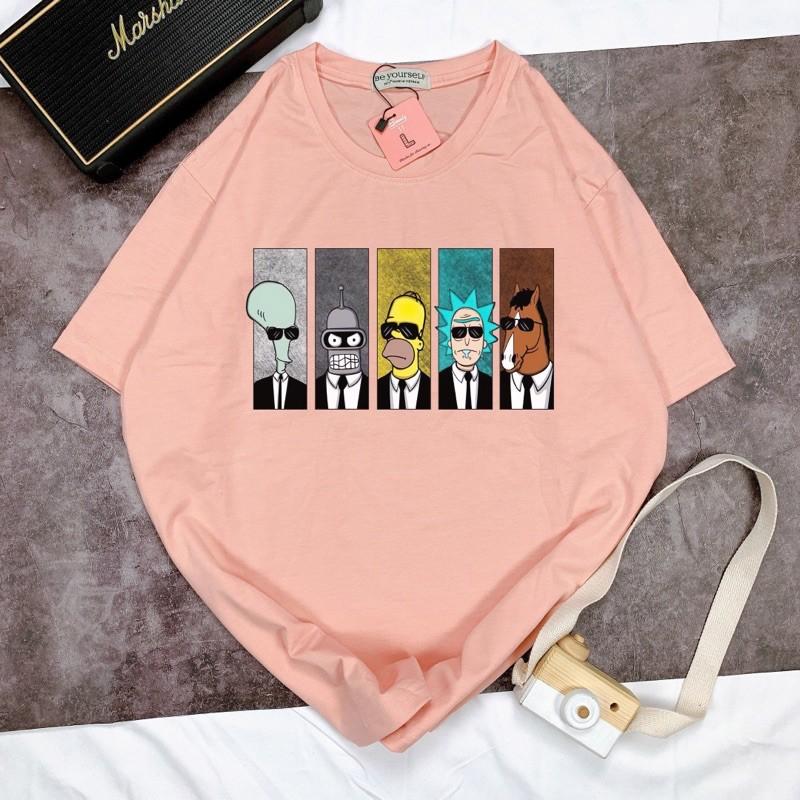 Áo Thun Tay Ngắn UNISEX HOẠT HÌNH - Hình chụp thật