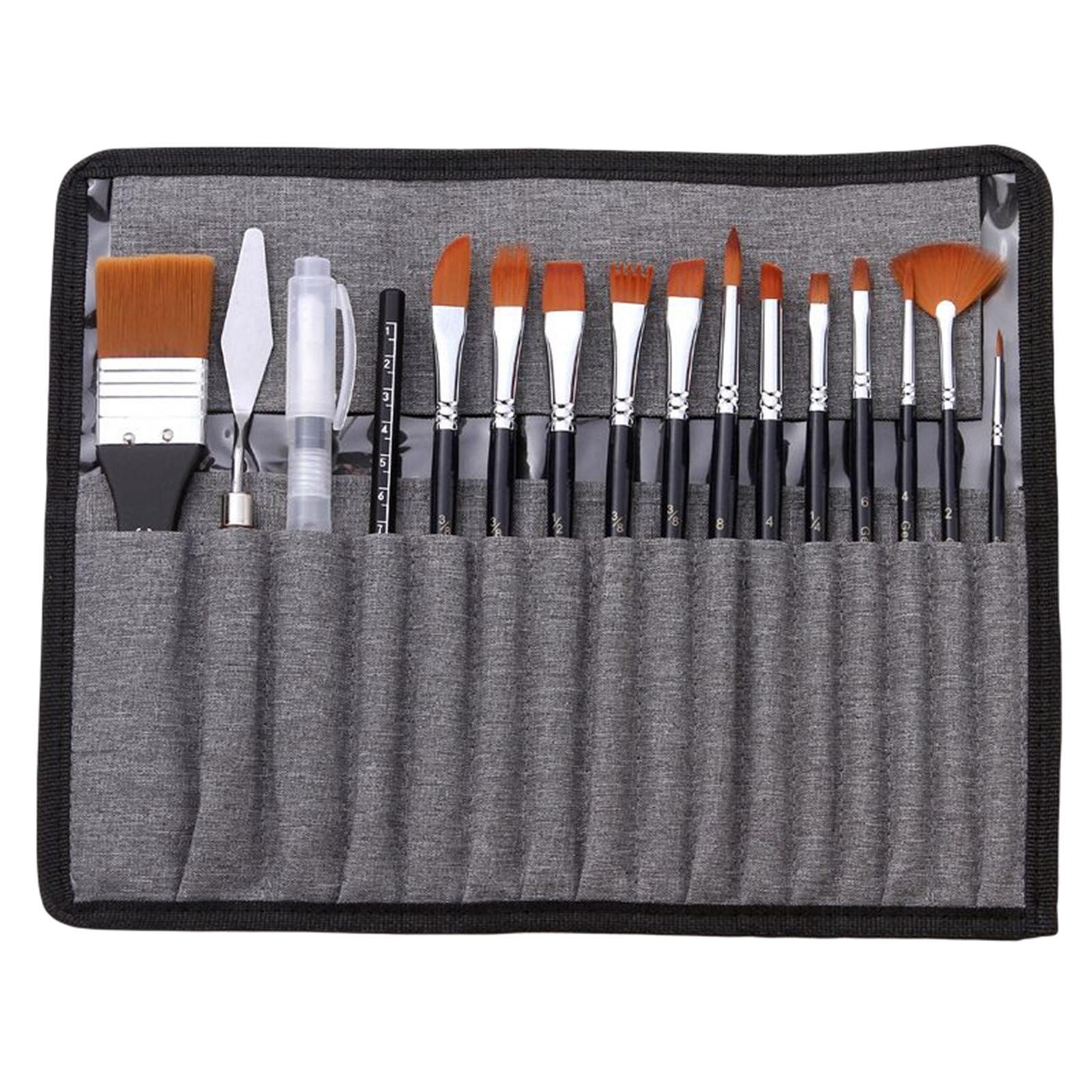 Artist Paint Brush Set Wood Handle Nylon  Brushes