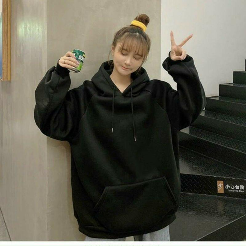 Áo hoodie nữ from rộng unisex
