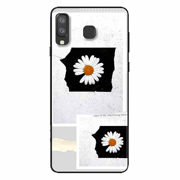 Ốp lưng in cho Samsung A8 Star Mẫu Hai Khung Hoa Cúc