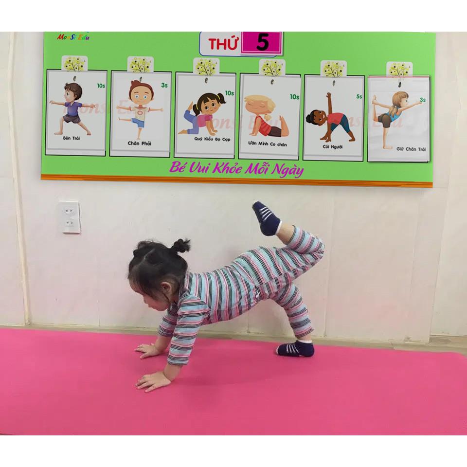 Monsi Edu Bảng Yoga Kid 40 Động Tác Tập Tại nhà Cho bé F23M