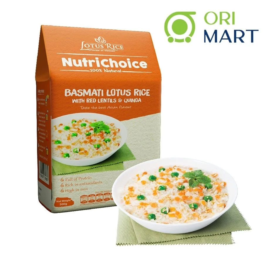 Combo 3 Gạo Hoa Xuân Hữu Cơ &amp; Hạt Đậu Dinh Dưỡng NutriChoice Basmati Lotus Rice Cao Cấp Đạt Chuẩn An Toàn Gói 500G ORIMART