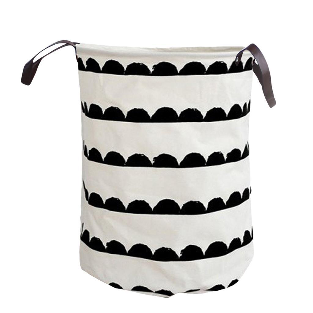 2x Collapsible Storage Basket Toy Bucket Clothes Laundry Hamper -Semicircle