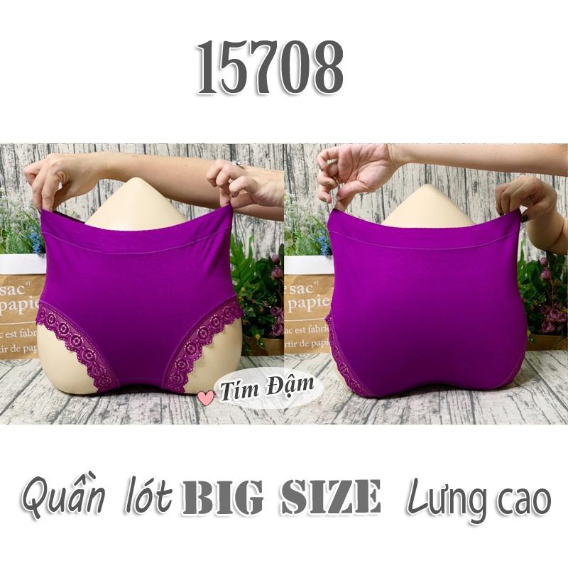 15708 Quần lót BIG SIZE lưng cao lai Ren