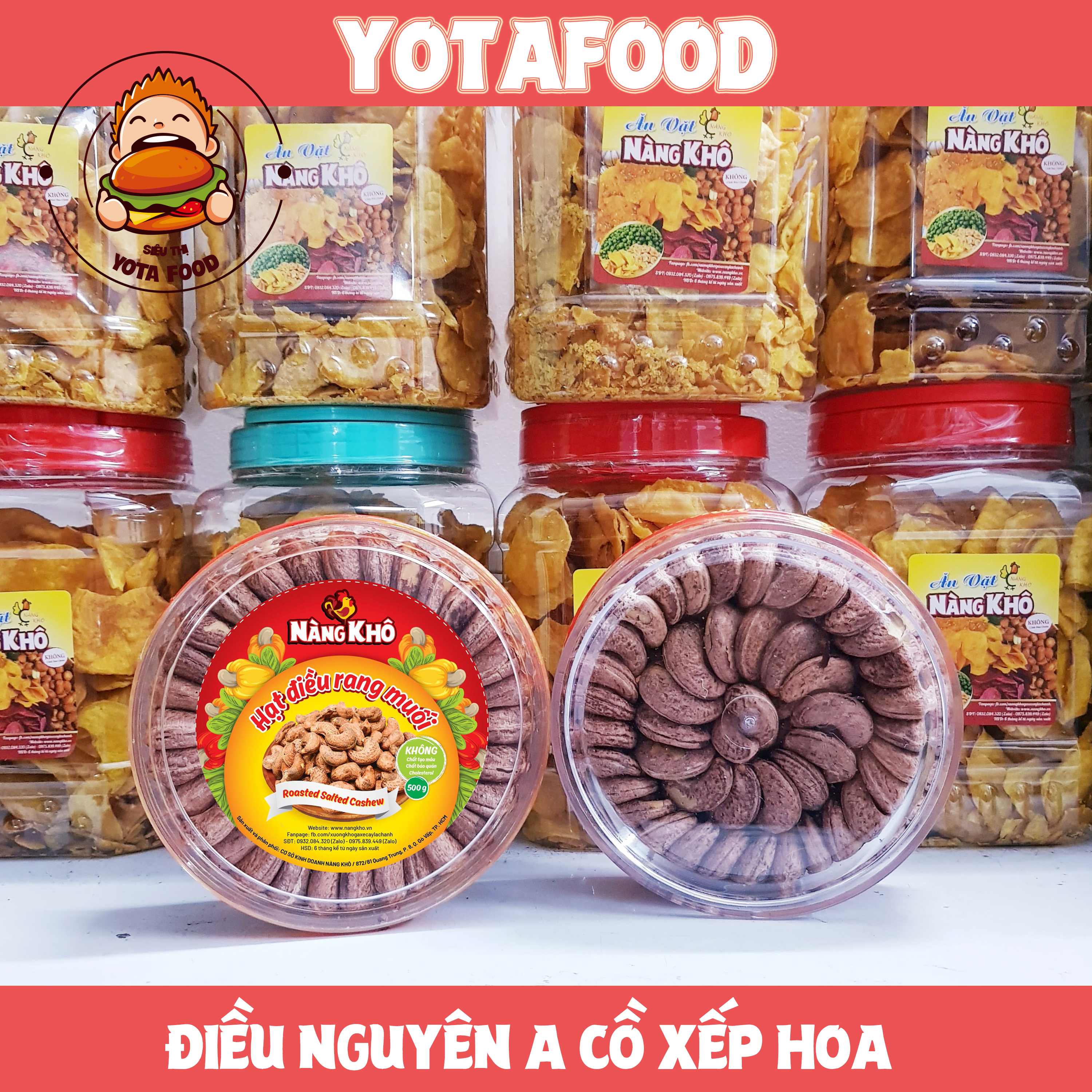 Hạt điều rang muối a cồ xuất khẩu cao cấp xếp hộp ( ~ 380 hạt/kg , Giòn ngon ) | Yotafood