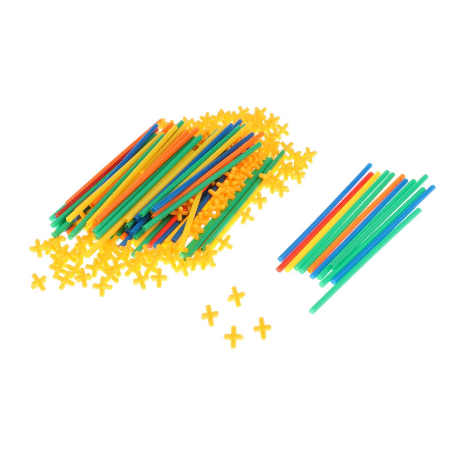 Straw Constructor Kit Fort Toy Block Joint Kids Gift for Boys Girls 200pcs