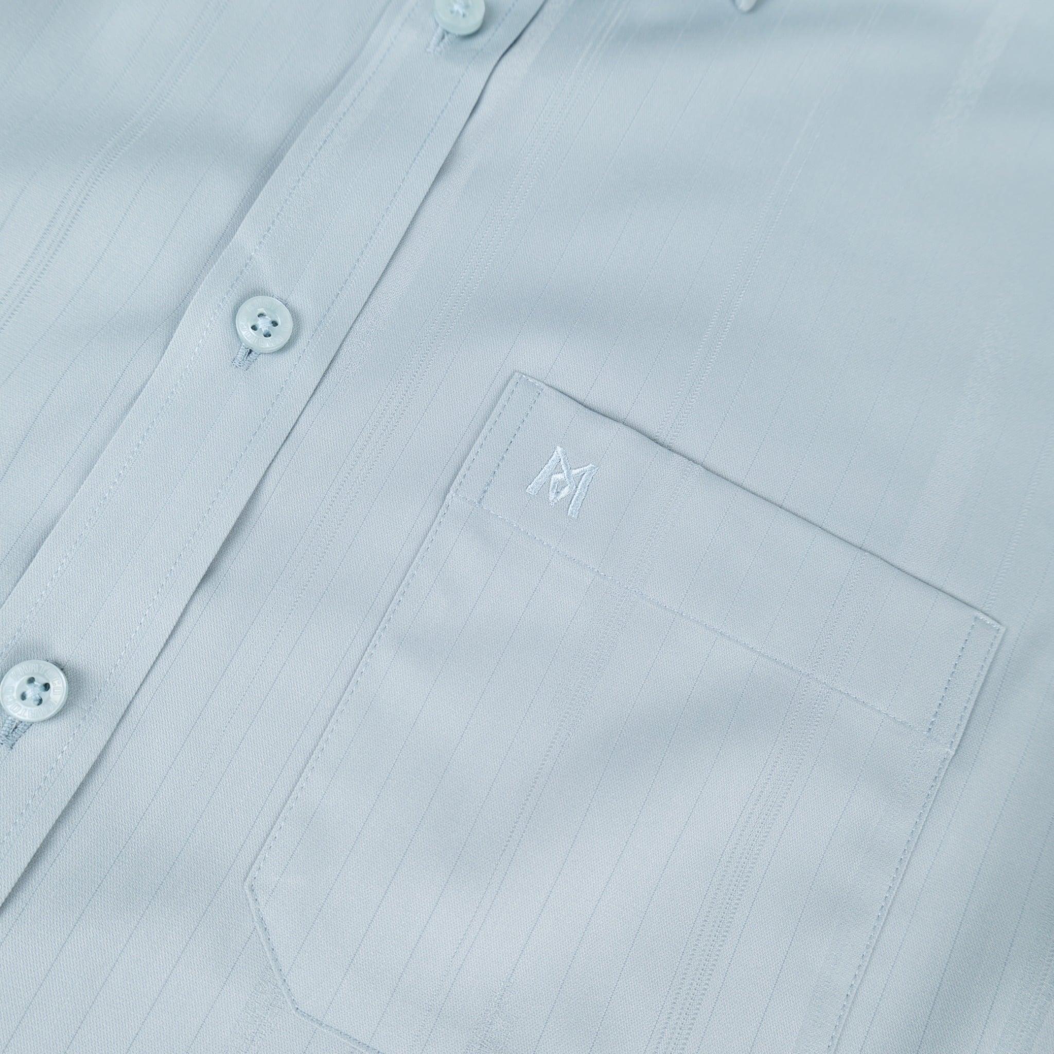 Áo sơ mi nam KHATOCO Tailor Fit ngắn tay A1MN498T2-CNMK759-2704-N