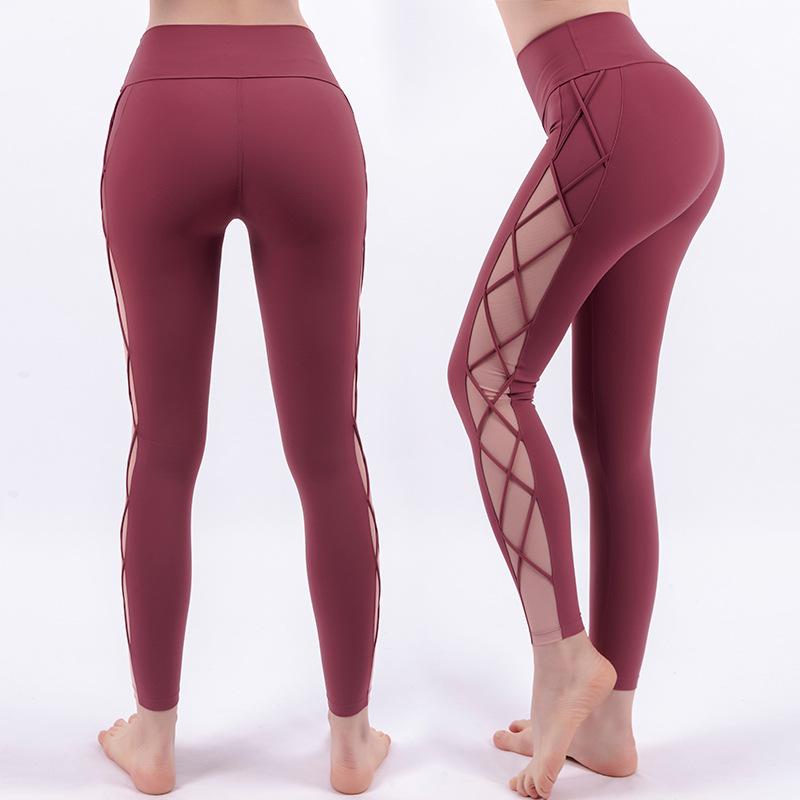 Lưới Rỗng Ra Tập Yoga Quần Nhanh Khô Cao Cấp Thể Thao Thun Nữ Push Up Hông Quần Legging Tập Gym Thun Tập Thể Dục Chạy quần Dài
