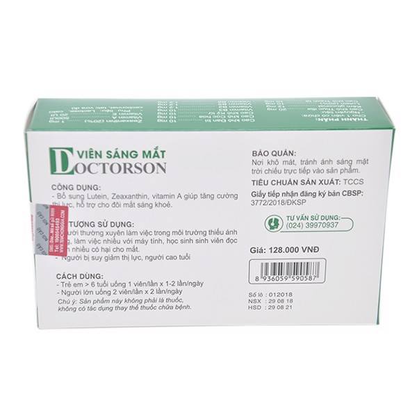 Thực phẩm chức năng Biovaccine - Viên sáng mắt Doctorson (hộp 30 viên)