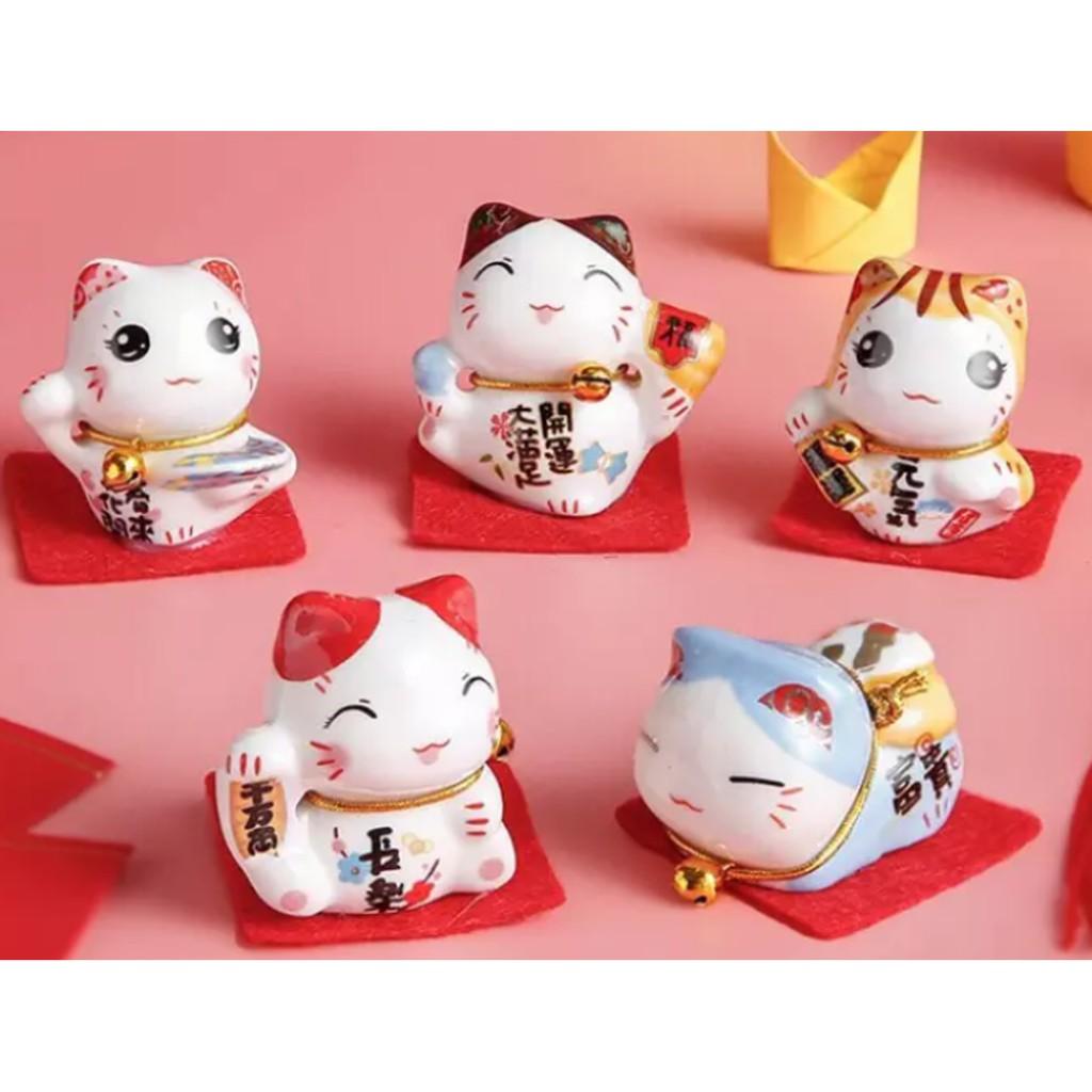 BỘ TƯỢNG 5 MÈO THẦN TÀI - CỰC KỲ MAY MẮN - 5 MÈO MANEKI NEKO