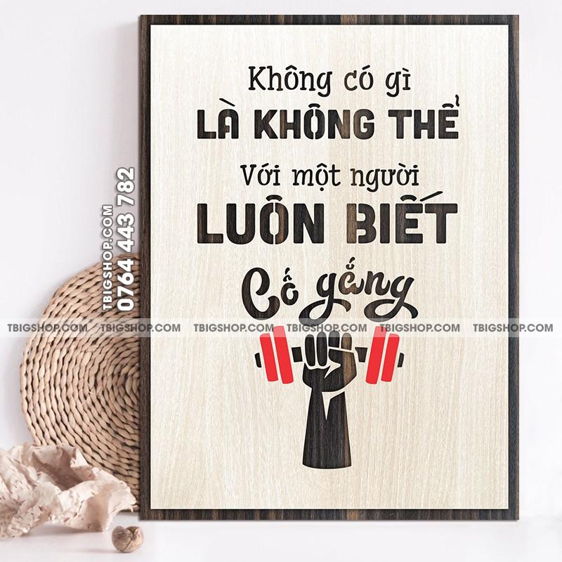 Tranh tạo động lực TBIG023 - không có gì là không thể với một người luôn biết cố gắng