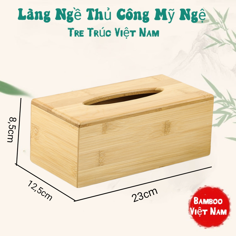 Hộp Đựng Khăn Giấy Chữ Nhật Và Vuông Làm Từ Gỗ Tre Trúc Hàng Việt Nam Sản Xuất - VN Bamboo and Craft