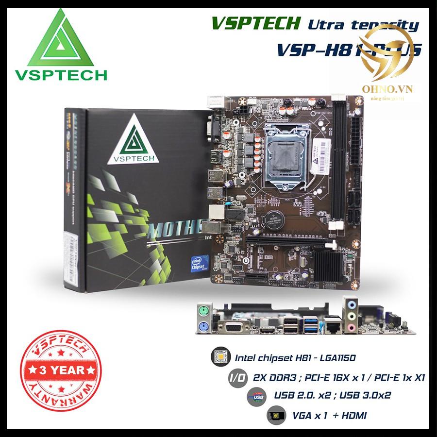 Main Máy Tính Bo Mạch Chủ VSPTECH H81 Plus Chính Hãng MainBoard Cho Máy Tính PC - hàng chính hãng