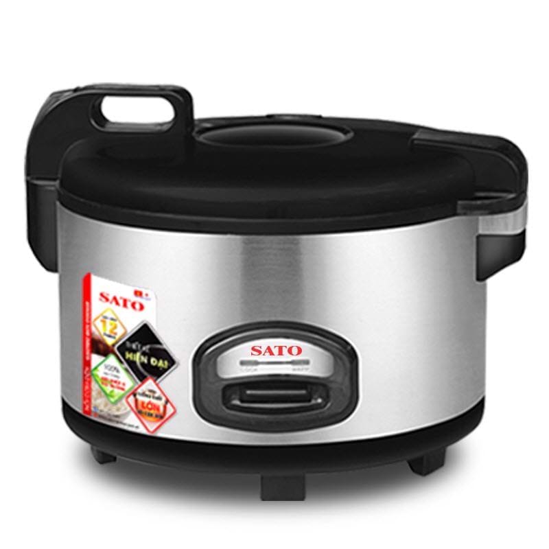 Nồi Cơm Điện Công Nghiệp SATO 46C017 4.6L - Lòng nồi bằng hợp kim nhôm phủ chống dính cao cấp, hệ thống thoát hơi, chống tràn hiệu quả - Miễn phí giao hàng toàn quốc - Hàng Chính Hãng