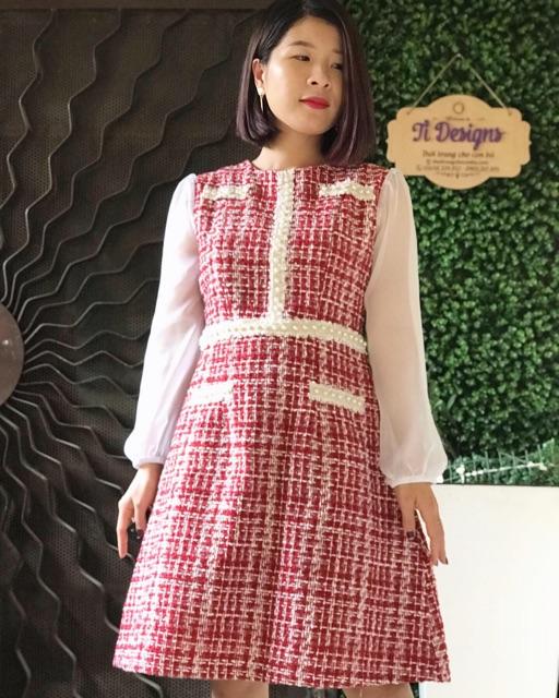 TĐ10: Váy cho con bú dạ tweed nhiều màu