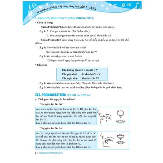 Sách - GLOBAL SUCCESS - Bộ đề kiểm tra định kỳ 4 kỹ năng tiếng anh lớp 7 tập 1