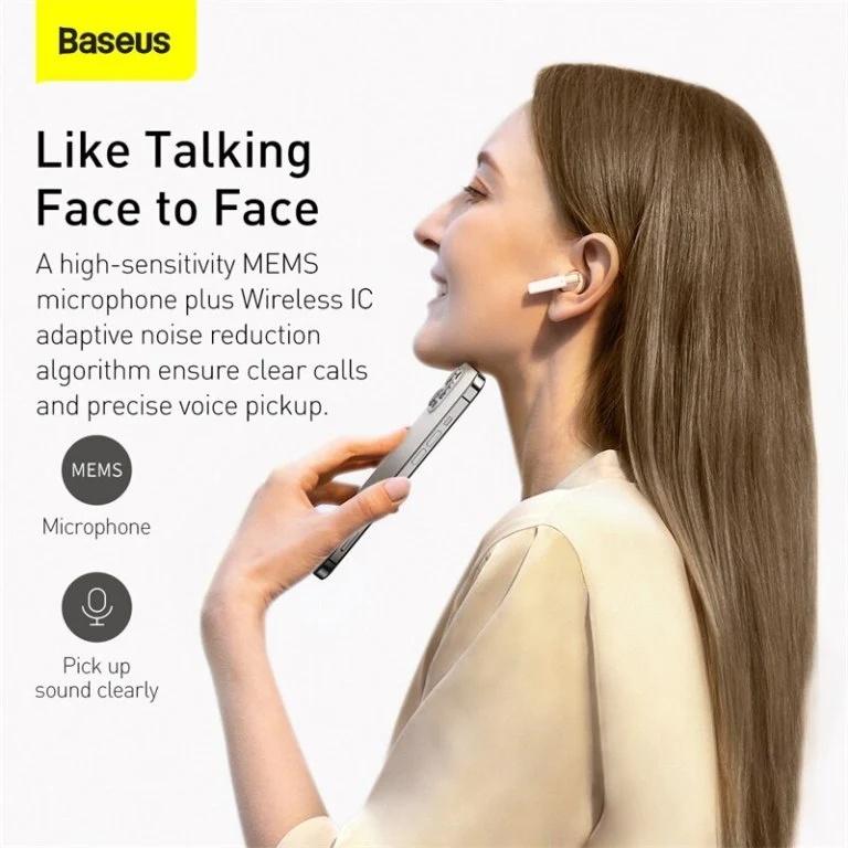 Tai nghe Bluetooth TWS Baseus W2 AirNora W5.0, Pin 4H, chống nước IPX4, ENC Call Noise reduction - Hàng Chính Hãng