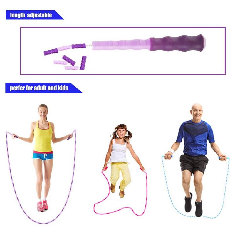 Dây Nhảy Cho Trẻ Em Người Lớn-Có Thể Điều Chỉnh Mềm Đính Hạt Dây Nhảy Tập Thể Dục, Giữ Cho Phù Hợp, Đào Tạo Huấn Luyện Tập Luyện