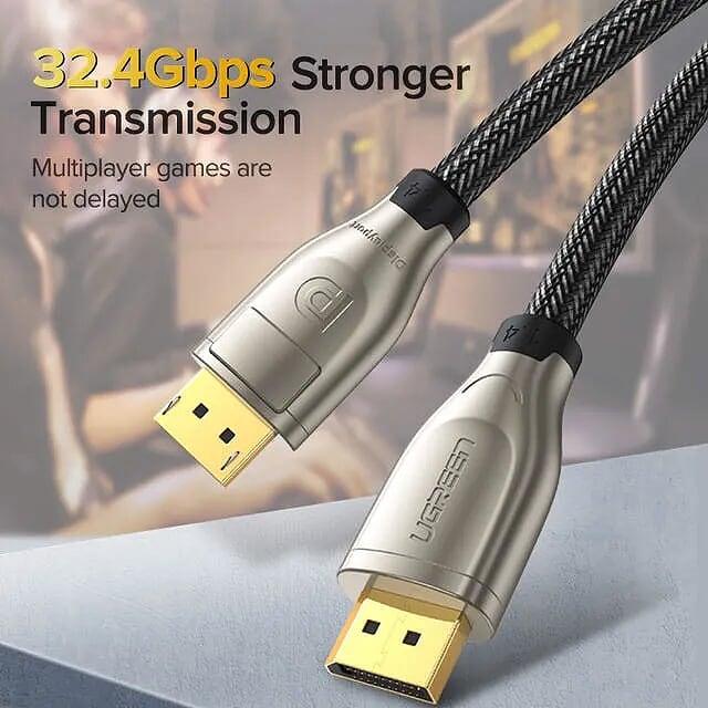 Ugreen UG60843DP112TK 2m cáp dp ra displayport 1.4 version hợp kim bọc lưới chống nhiễu màu đen - HÀNG CHÍNH HÃNG