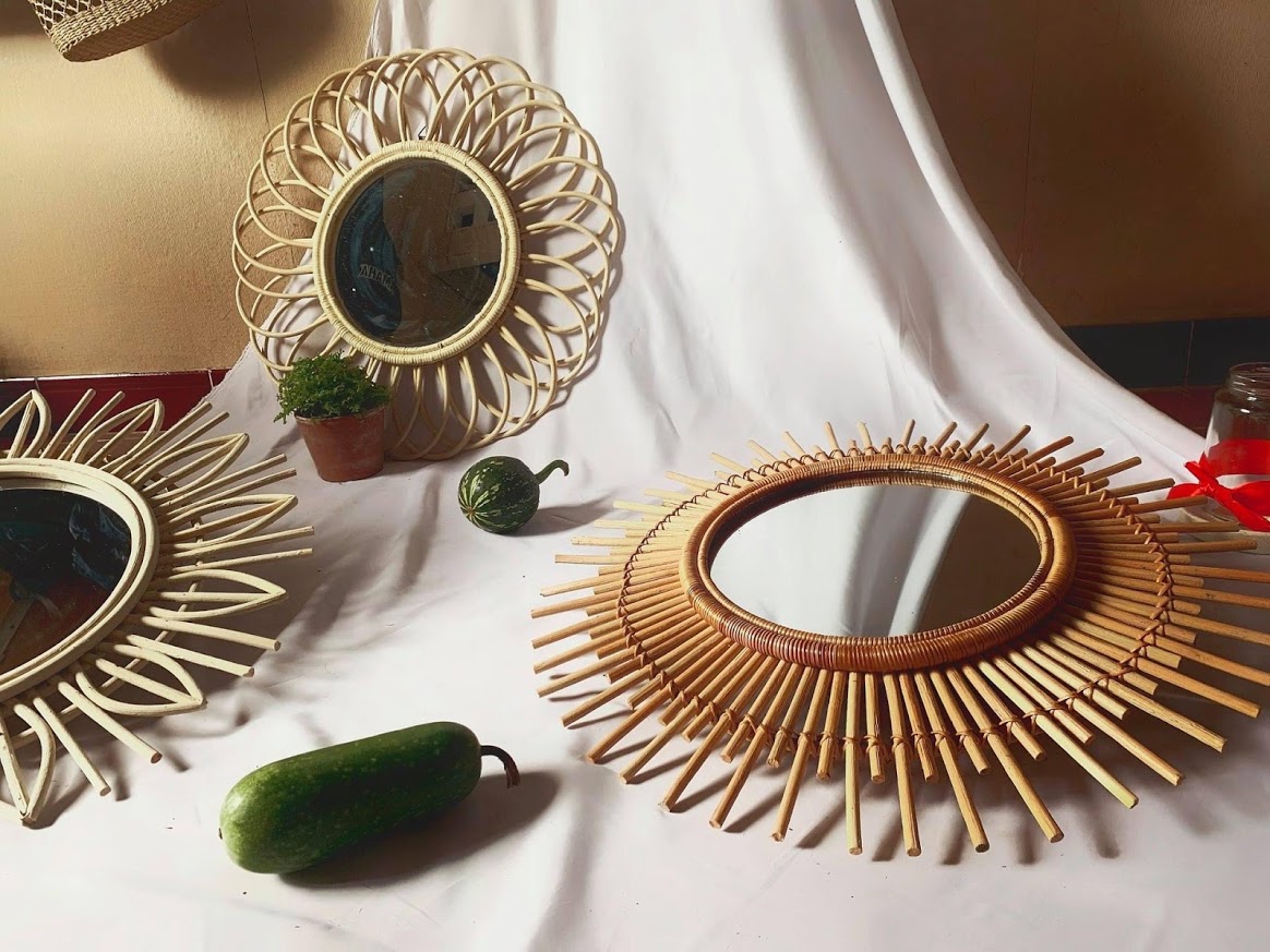 Gương Mây Tre Treo Tường Mặt Trời GMT04- Sản Phẩm Mây Tre Tự Nhiên, Trang Trí Nhà Cửa, Quán Cà Phê, Cửa Hàng Mới Lạ, Độc Đáo, Quà tặng Tân Gia