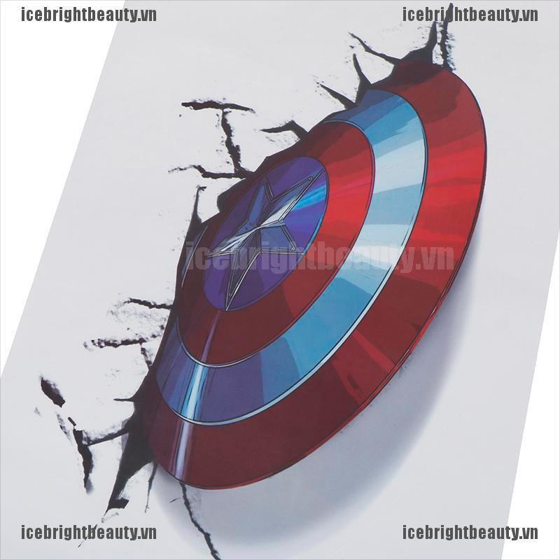 Sticker 3d Captain America 21x30cm Trang Trí Sinh Động