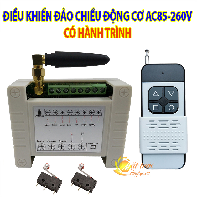 Công tắc điều khiển đảo chiều động cơ AC85-260V có hành trình V4 - Bộ kèm 1 Remote