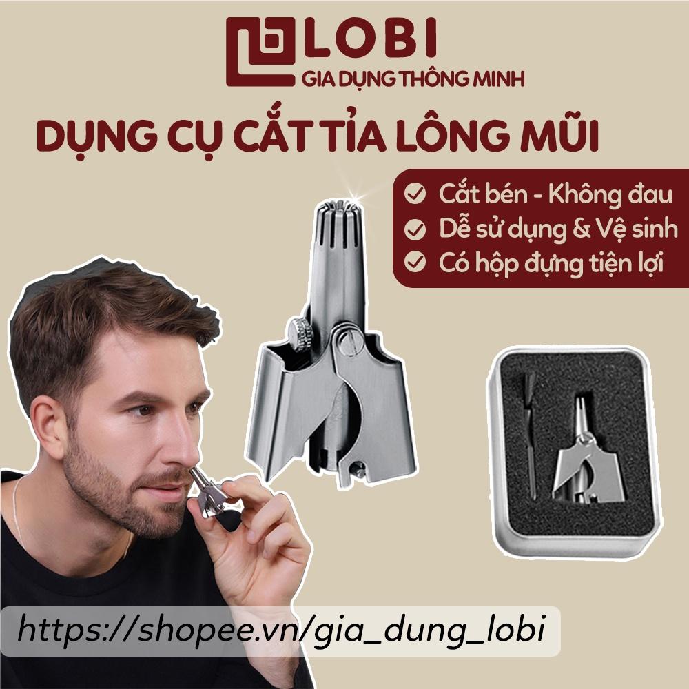 Dụng cụ cắt tỉa lông mũi cao cấp máy cắt tỉa lông mũi bằng tay có hộp thép không gỉ