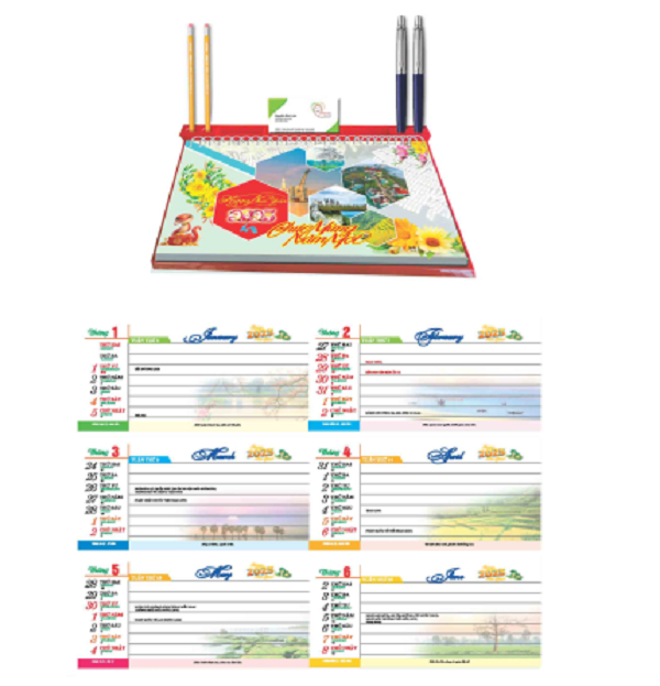 Lịch bàn 53 tuần đế nhựa (13x28) 2025