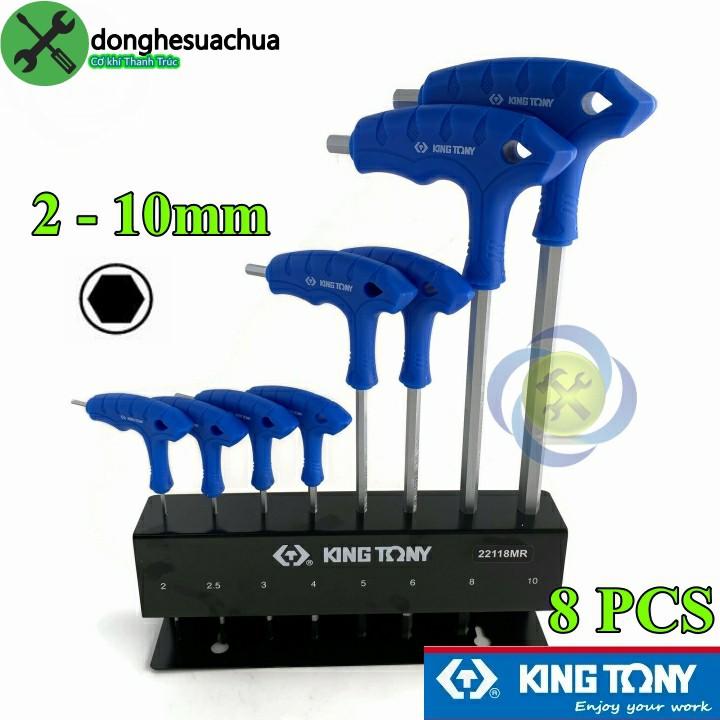 Bộ lục giác chữ T Kingtony 22118MR 8 cây có đế sắt