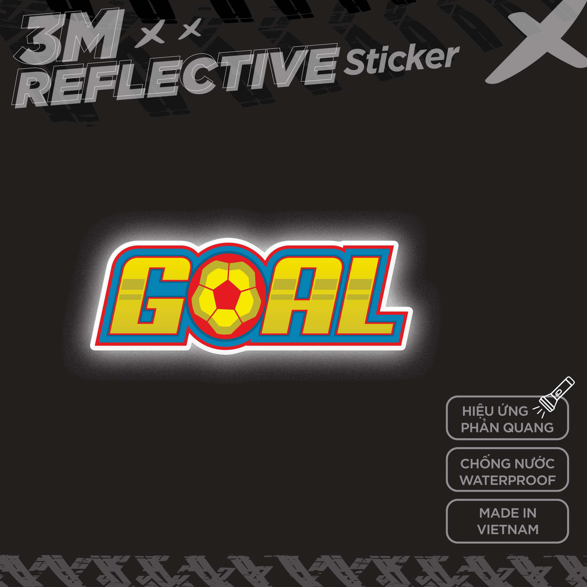 GOAL 3M - Reflective Sticker Die-cut Hình dán phản quang thương hiệu STICKER FACTORY