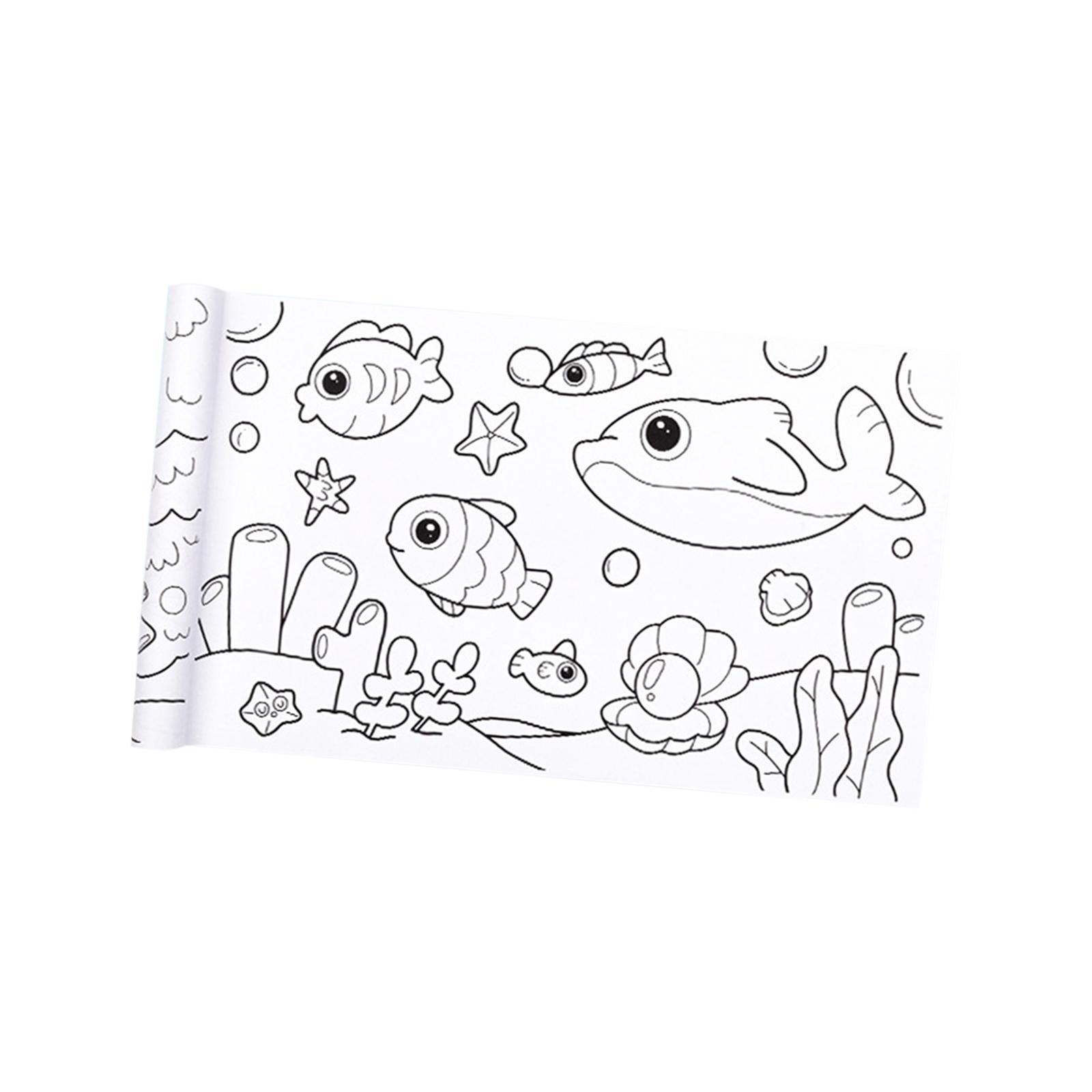 2Pcs Coloring Paper Roll Colorable DIY Art Drawing