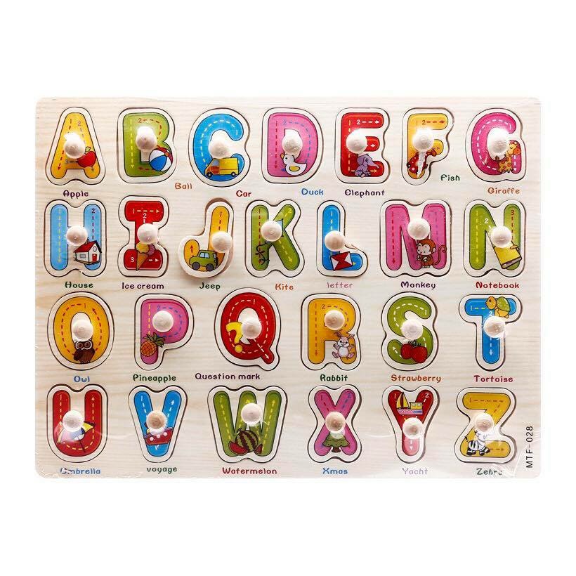 Đồ chơi thông minh - an toàn cho bé - combo 5 bảng núm gỗ nhiều chủ đề - mẫu ngẫu nhiên MK00166
