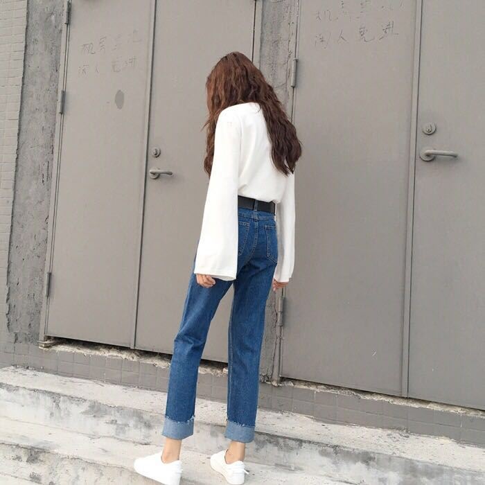 Quần Jeans nữ ống rộng Ulzzang Quảng Châu QDJ68