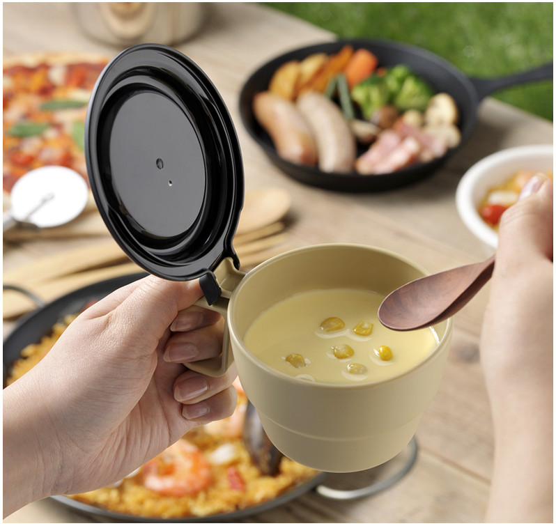 Cốc súp uống nước có nắp Inomata - Nội địa Nhật Bản
