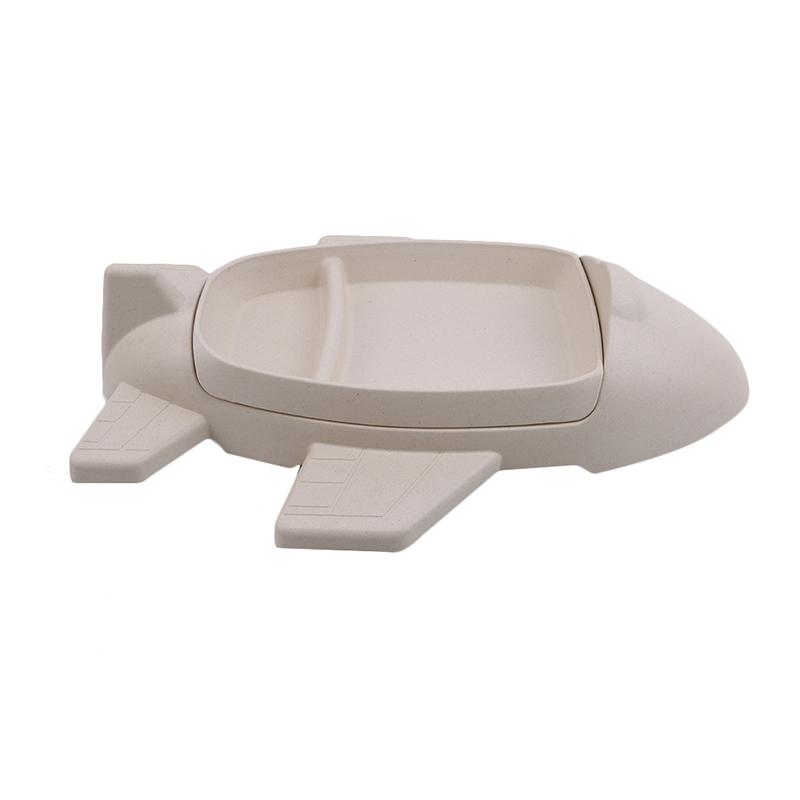 Hoạt Hình Máy Bay Hình Bộ Đồ Ăn Sợi Tre Đĩa Trẻ Sơ Sinh Bộ Đồ Ăn Toddle Trẻ Em Chia Ngăn Đĩa Trẻ Em Quà Tặng Trẻ Em Dao Kéo