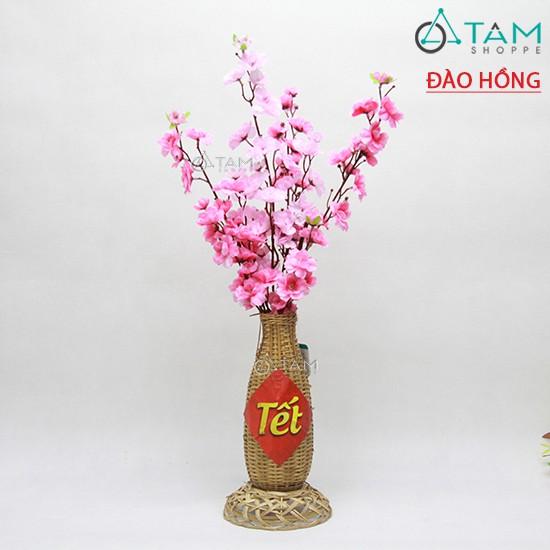 Lọ hoa mai đào handmade bằng tre có đế T-HOA-15