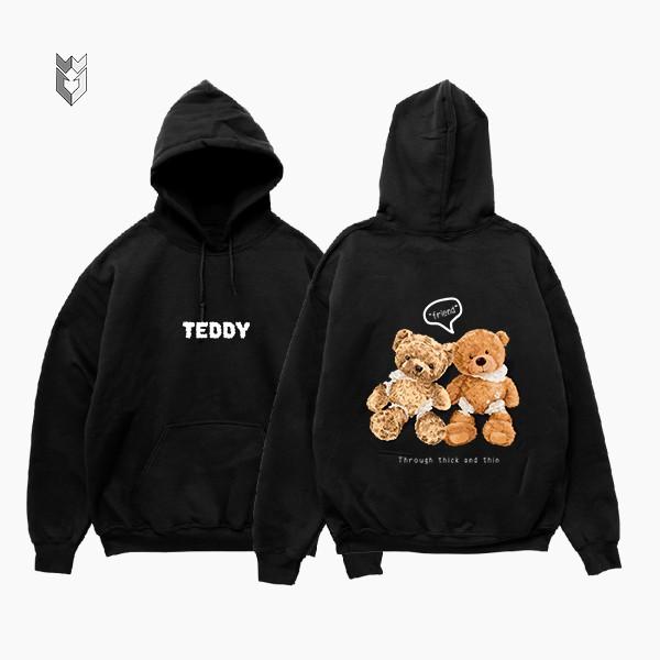 Áo hoodie nam nữ vải nỉ in gấu Couple Bear, áo dài tay unisex thời trang - GW Shop