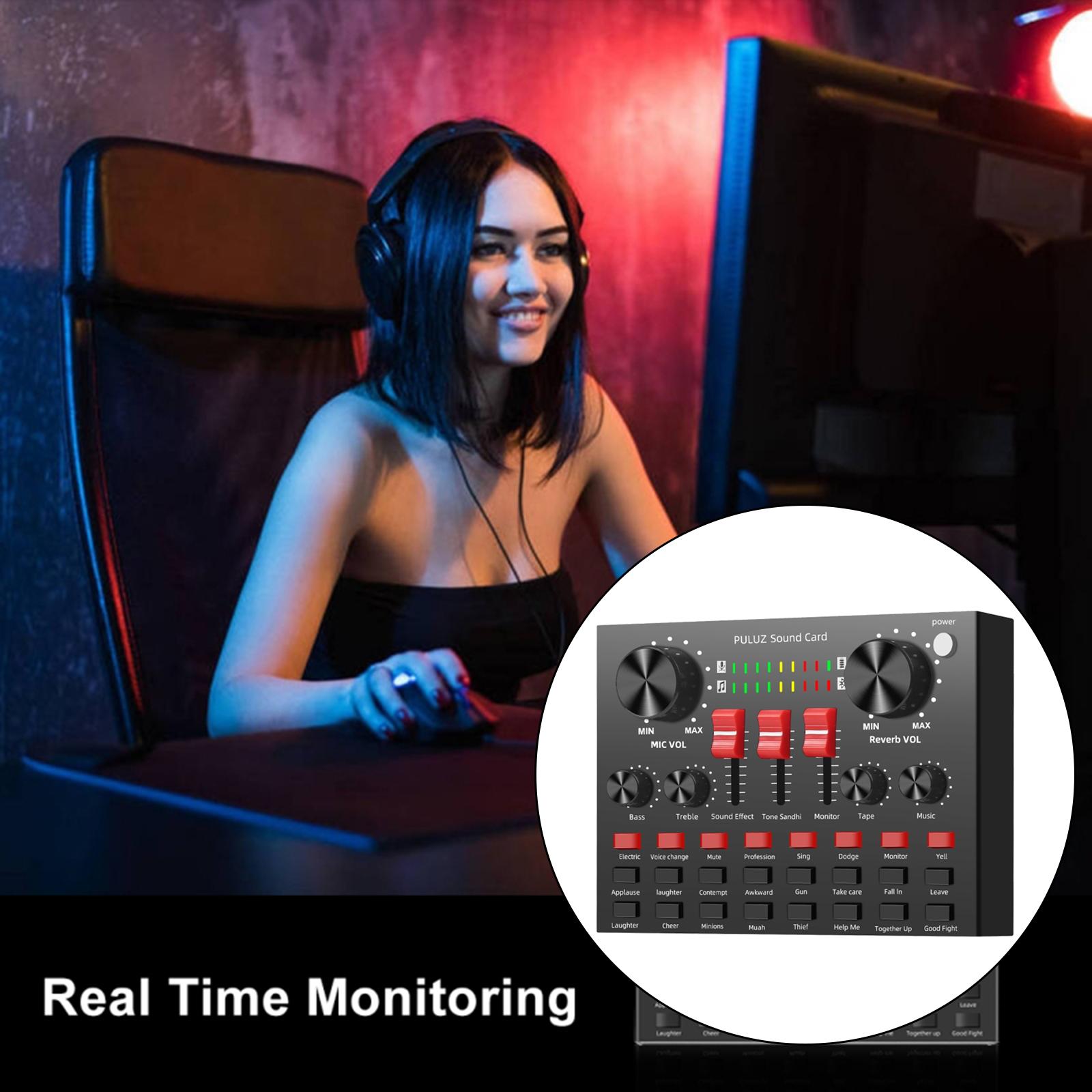 Sound Card Karaoke Singing Recording Sound Mixer for Audio /Broadcast/Live
