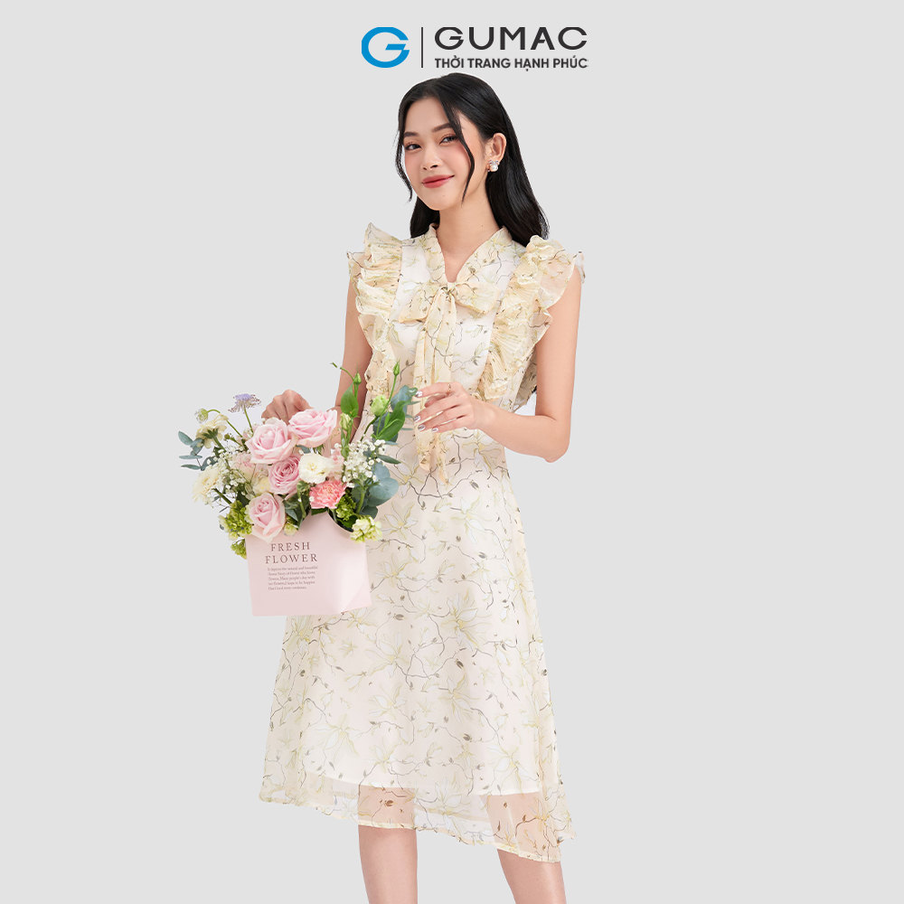 Đầm kiểu bèo dập ly GUMAC DD03007