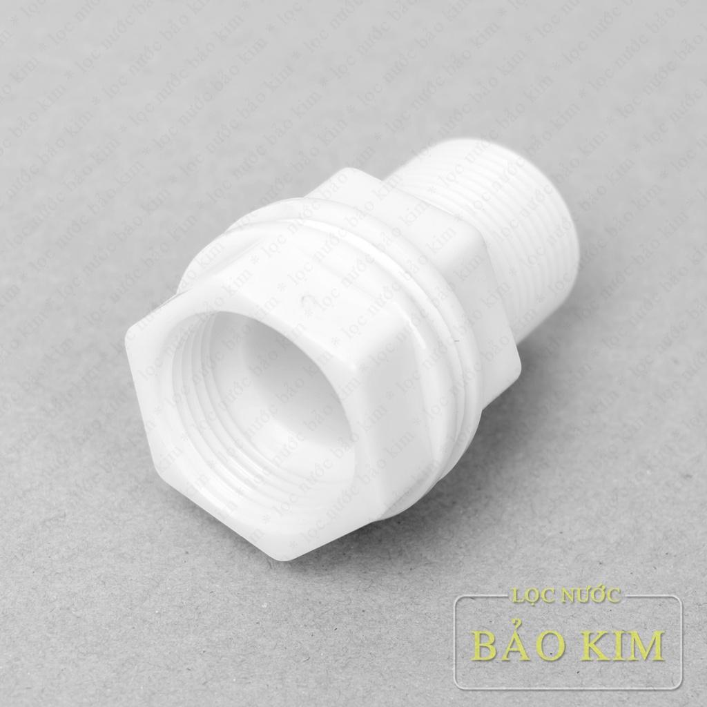 Ốc nhựa ép lắp bồn phi nước, khớp nối vách ngăn nhựa ren 21 | ren 27 | ren 34 - Hàng chính hãng