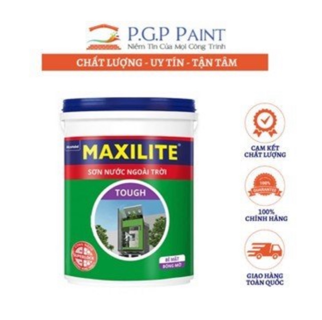 Sơn Ngoại Thất Maxilite Tough 28CB Bóng Có Bề Mặt Bóng Mờ, Phủ Ngoài Trời , Có Màu Sắc Tươi Sàng, Tính Năng Chống Nấm Mốc, Chống Bong Tróc (MÀU TRẮNG)